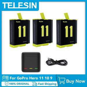 TELESIN Hero 11 배터리, 1750 mAh 완전 디코딩 고프로 10 9 ,