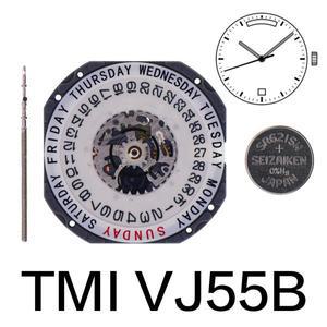 TMI VJ55B 쿼츠 무브먼트 일본 시계 액세서리, 전자 3 손 표준 높이