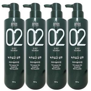 아모스 녹차실감 리바이탈라이징산뜻한 타입 지성 샴푸 500g 4개