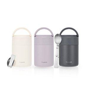 [텀스]보온보냉 푸드자 395ml+접이식 숟가락 세트 보온도시락 보온죽통