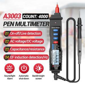 멀티테스터기 디지털  ANENG-A3003 전문 멀티미터 펜, 4000 카운트 타입 미터, 비접촉 AC/DC 전압 테스터 H