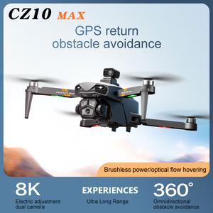 드론용품 CZ10 MAX 전문 8K 미니 드론 4K 카메라 FPV GPS RC 쿼드콥터 장애물 회피 헬리콥터 접이식 항공기