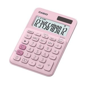카시오 컬러계산기 MS-20UC 핑크 일반 12자리 전자 계산기 미니 탁상용 매장용