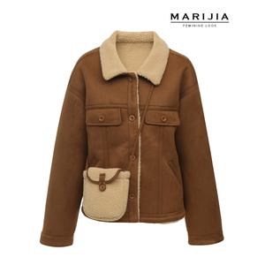 [마리지아][MARIJIA] 페미닌 크롭 무스탕 + 크로스 백_MJUA41016