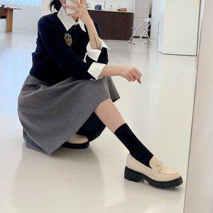 [소보제화]체인장식 발편한 통굽 여성 청키로퍼 5cm