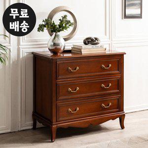 [벤티스가구]샤덴 엔틱 원목 3단 서랍장 삼단 수납장 고급 안방 거실 옷장 우드 가구(905)