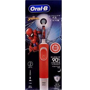 % Oral-B 오랄비 어린이 전동칫솔 바이탈리티 키즈 스파이더맨 D100K 충전식 캐릭터 디즈니 매직타이머앱 남아 유아 아동 학생