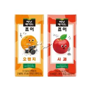 미닛메이드 조이 195ml 2종 오렌지/ 12팩+사과/ 12팩=총24팩