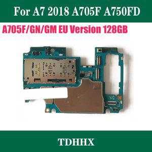 메인 보드 잠금 해제 로직 보드, EU 버전 A7 2018 A750F A750FD A750FN SM-A750GN A705F, 64GB 128GB 마더