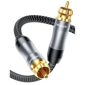 VANAUX 서브우퍼 케이블, 3.2피트 디지털 동축 오디오 RCA-RCA 남성에서 남성으로 모노 [20AWG, 골드 플레이트, 브레이드 재킷] 홈 시어터, HDTV, 앰프 스피커 사운드바(1m /3.2피트)용