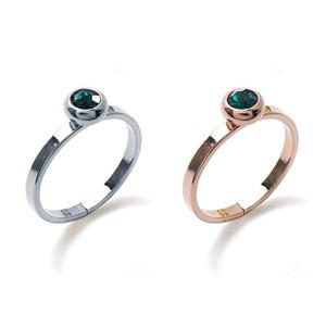 4mm 에메랄드 오스트리아 크리스탈 프리반지(2Type)