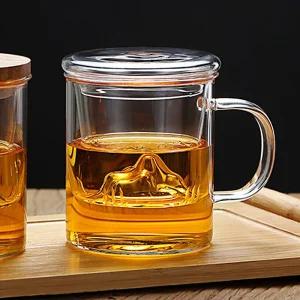 포트리 내열 유리 티 머그 컵/잔/차/걸름망/거름망/우려먹는/허브/마시는/글라스/우리는