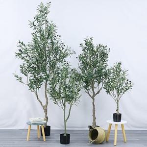 화분 조화(150cm) 용품 올리브나무 꽃 조화 바구니 인테리어 소품 인조 꽃인 장식 분