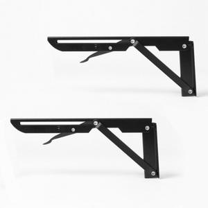 MO (4개) 영달철물 벽고정 접이식 선반대 2p세트 ver2 24cm 블랙 벽선반 벽걸이선반 벽받침대 선반브라켓