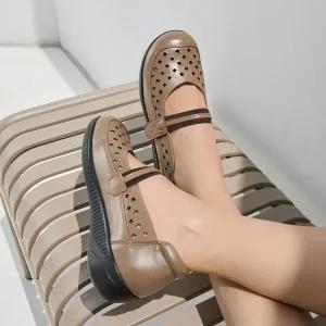 천연소가죽 세인토 펀칭 메리제인슈즈 3.5cm