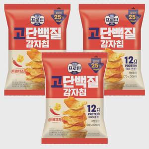 롯데웰푸드 이지프로틴 고단백질 감자칩 매콤치즈맛 50g 3개