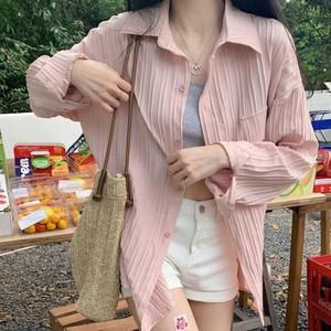 [오노마] ONM F006779_아이스셔츠 줄지블라우스 쿨남방 아이스남방  10377893)