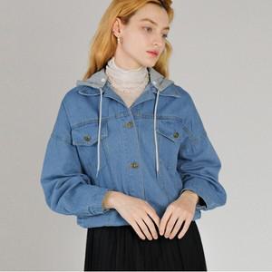 [하프클럽/]루즈핏 후드탈착 데님 자켓
