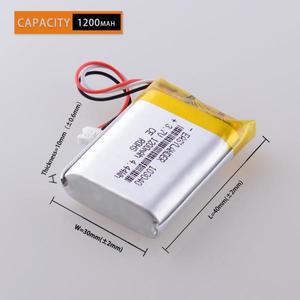 JST1.0 3P 3.7V 1200mAh 103040 충전식 리튬 이온 폴리머 배터리