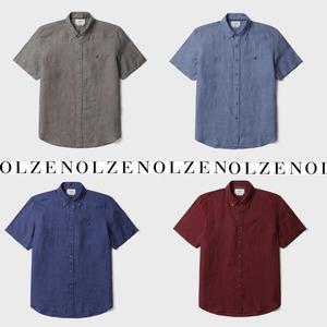 [올젠] 25 S/S 린넨 네츄럴 클래식 반팔셔츠 ZOF2WC1351 빅사이즈