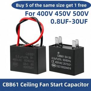 CBB61 P2 천장 팬 시작 커패시터 450V 450VAC 0.8/1/1.2/1.5/2/3/4/5/6/7/8/10/12/15/16/18/20/25/30UF UF