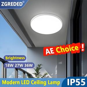 LED평판등 형광등 원형 LED 천장 램프 침실 램프  화이트 방수 IP55 욕실 LED 천장 조명 거실 AC220V 18W 2