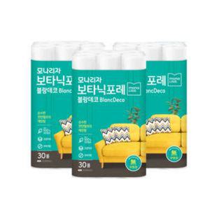모나리자 보타닉포레 블랑데코 천연펄프 100% 3겹 25M 30롤 3팩 먼지없는 화장지
