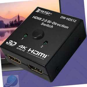에스월드 HDMI 2.0 선택기 2:1 양방향 지원 버튼식 DW-HDS12 영상선택기 HDMI셀렉터 모니터전환기