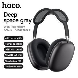 HOCO W65 Plus ANC 소음 감소 Bluetooth 헤드폰 귀 무선 대형 이어폰 Hifi 사운드 스포츠 헤드셋 (버튼 포