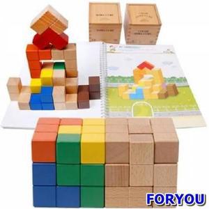 ForU343 소마큐브 원목형 컬러형 놀이학습교구 블럭 쌓기 교구
