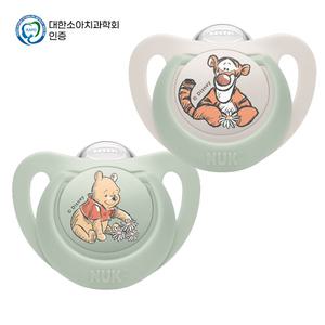 누크 디즈니 노리개젖꼭지 S2 (6~18개월) 푸+티거 2개입/쪽쪽이
