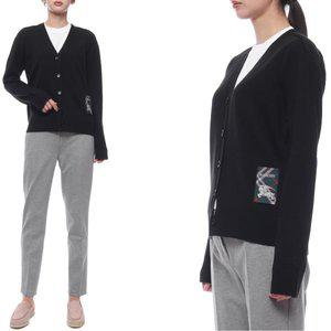 [부산점][버버리][버버리] 25SS 여성 체크 라벨 울 가디건 (8103191 BLACK 25S)
