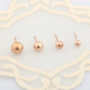엘리스톤 14k 핑크골드 금볼 귀걸이_3,4,5,6,7mm