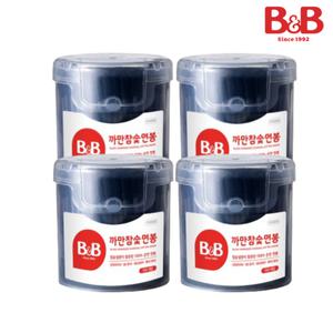 [비앤비] 참숯 까만면봉 150p 4입(순면100%/안심소재)