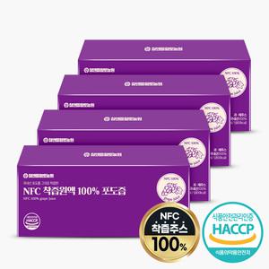 참앤들황토농원 NFC 착즙원액 100% 포도즙(100mlx30포) 4박스