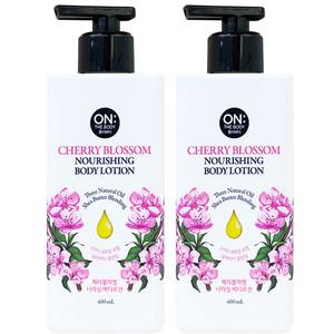 온더바디 체리블라썸 바디로션 체리 400ml 2개 , 수분 모든피부 펌프형