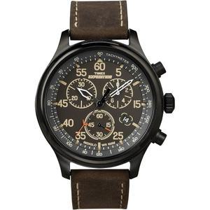 Timex 남성용 익스패디션 필드 크로노그래프 가죽 손목 시계 (T49905)