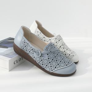 제이슈 소가죽 타키 프린팅 슬립온 단화 3.5cm