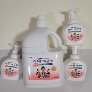 아이깨끗해 리필 대용량 핸드워시 4L+펌프용기490ml3개 거품비누 버블