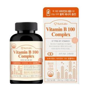 NUTRILABS 비타민B 100 콤플렉스 1650mg VITAMIN B군 비오틴 90정