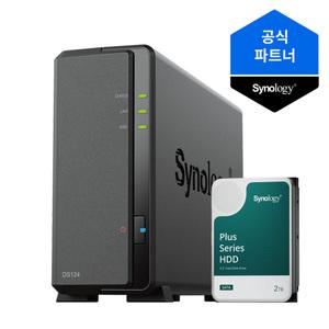 시놀로지 나스 DS124 (2TBx1) 1베이 HAT3300 정품HDD 포함