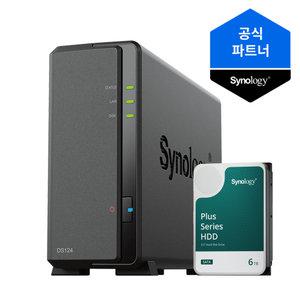 시놀로지 나스 DS124 (6TBx1) 1베이 HAT3300 정품HDD 포함