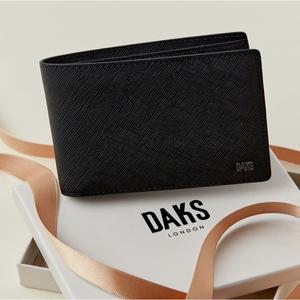 닥스 액세서리 남성 24SS [스테디셀러]블랙 단색 소가죽 반지갑 WBWA4E725BK