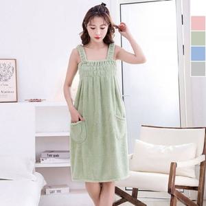 밴딩 포켓 스커트 샤워가운 1P 입는 목욕 비치타올 (WCE86FD)
