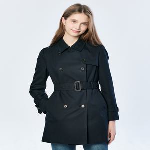 헤지스 여성 25SS 더블 하프 기장 트렌치코트 네이비 HSCO5BC22N2