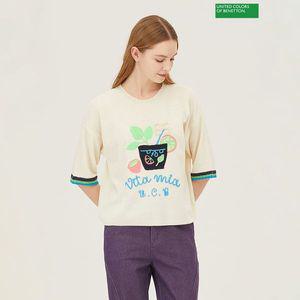 [베네통] 화분 자수 패치 니트 BAKPA4511_P387217565