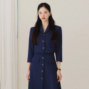 [시크라인] 라코루 7부소매 포켓 크롭 자켓
