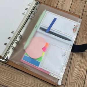 6공 A5 고급다이어리 반투명  지퍼백 속지