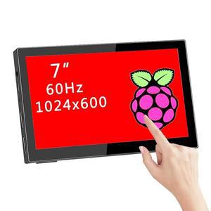 PC 2.1채널 휴대용 모니터 보조 내장 스피커 노트북 PC용 HDMI 호환 파이 화면 7 인치 1024x600