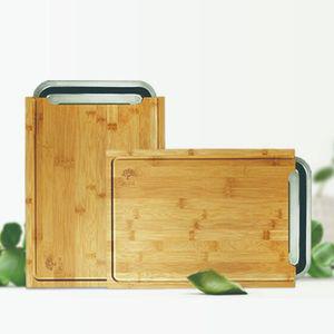 생활잡화 스테인레스 슬라이딩 트레이 쟁반 겸용 대나무 도마 고급도마